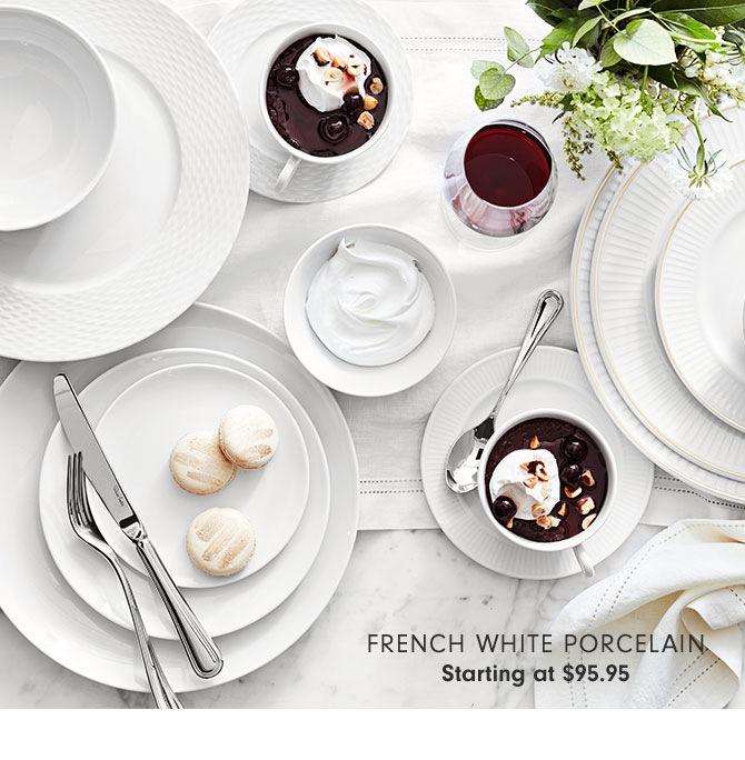 FRENCH WHITE PORCELAIN - Starting at $95.95