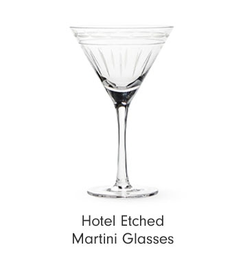 Hotel Etched Martini Glasses