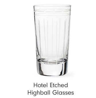 Hotel Etched Highball Glasses