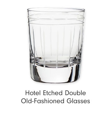 Hotel Etched Double Old-Fashioned Glasses