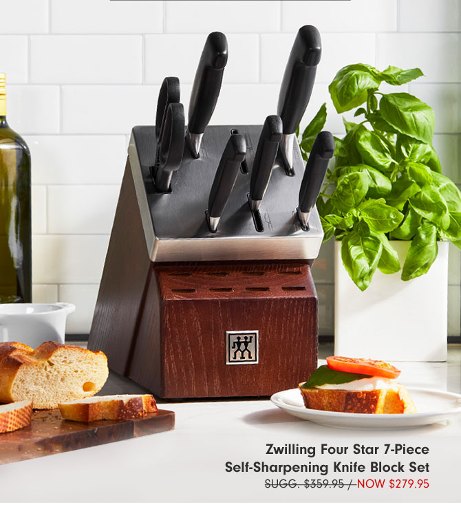 Zwilling Four Star 7-Piece Self-Sharpening Knife Block Set - NOW $279.95