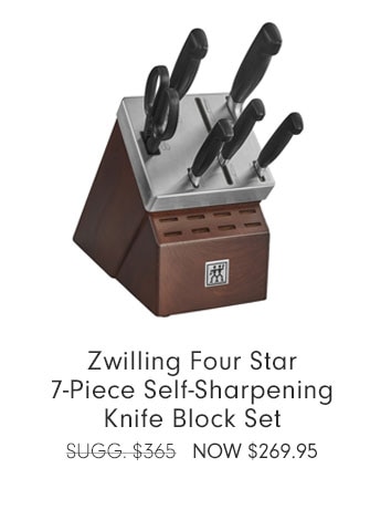 Zwilling Four Star 7-Piece Self-Sharpening Knife Block Set NOW $269.95