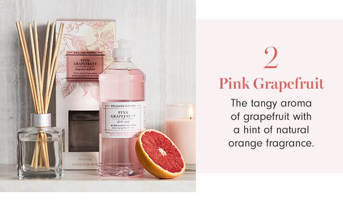 2 - Pink Grapefruit - The tangy aroma of grapefruit with a hint of natural orange fragrance.