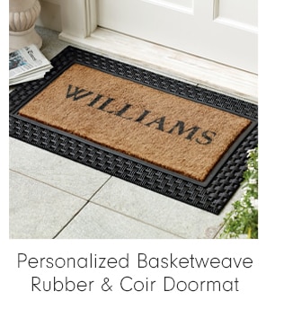 Personalized Basketweave Rubber & Coir Doormat