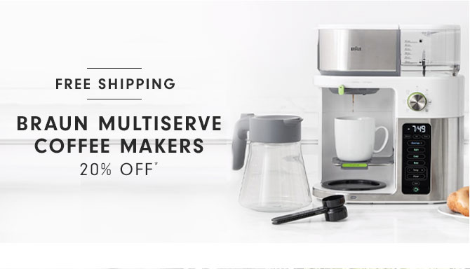 FREE SHIPPING - BRAUN MULTISERVE COFFEE MAKERS - 20% OFF