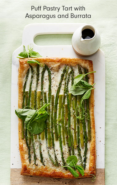 Puff Pastry Tart with Asparagus and Burrata