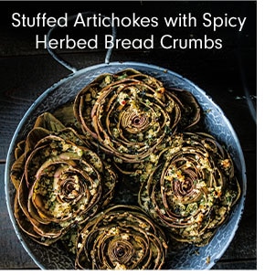 Stuffed Artichokes with Spicy Herbed Bread Crumbs