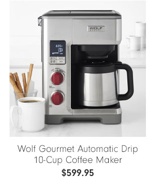 Wolf Gourmet Automatic Drip 10-Cup Coffee Maker - $599.95