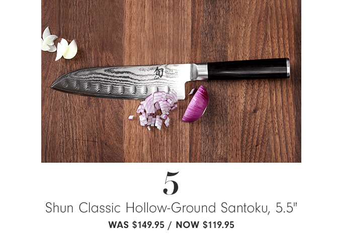 Shun Classic Hollow-Ground Santoku, 5.5" - Now $119.95