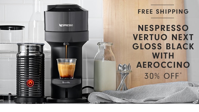 NESPRESSO VERTUO NEXT GLASS BLACK WITH AEROCCINO - 30% OFF*