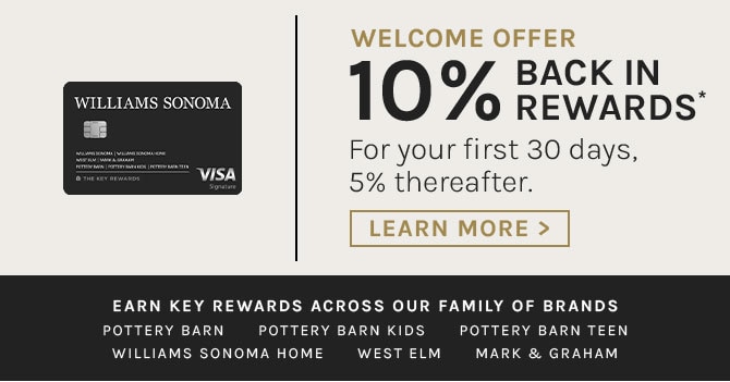 WELCOME OFFER 10% BACK IN REWARDS* - LEARN MORE