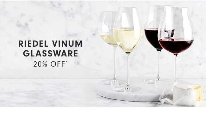 RIEDEL VINUM GLASSWARE 20% OFF*