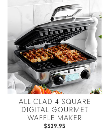 ALL-CLAD 4 SQUARE DIGITAL GOURMET WAFFLE MAKER $329.95