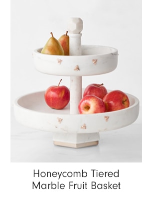 Honeycomb Tiered Marble Fruit Basket