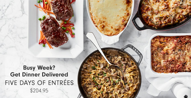 Busy Week? Get Dinner Delivered - Five Days of Entrées $204.95