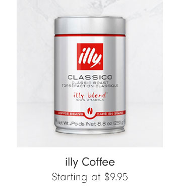 illy Coffee Starting at $9.95