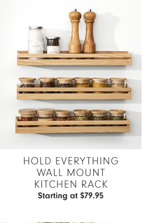 HOLD EVERYTHING WALL MOUNT KITCHEN RACK - Starting at $79.95