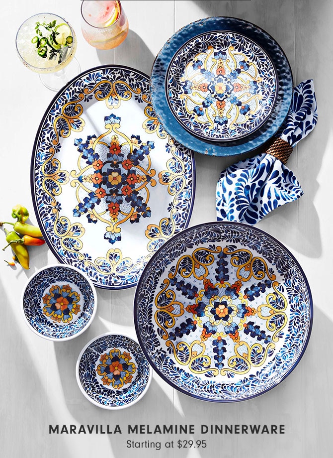 Maravilla Melamine Dinnerware Starting at $29.95