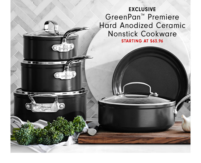 EXCLUSIVE GreenPan™ Premiere Hard Anodized Ceramic Nonstick Cookware Starting at $63.96