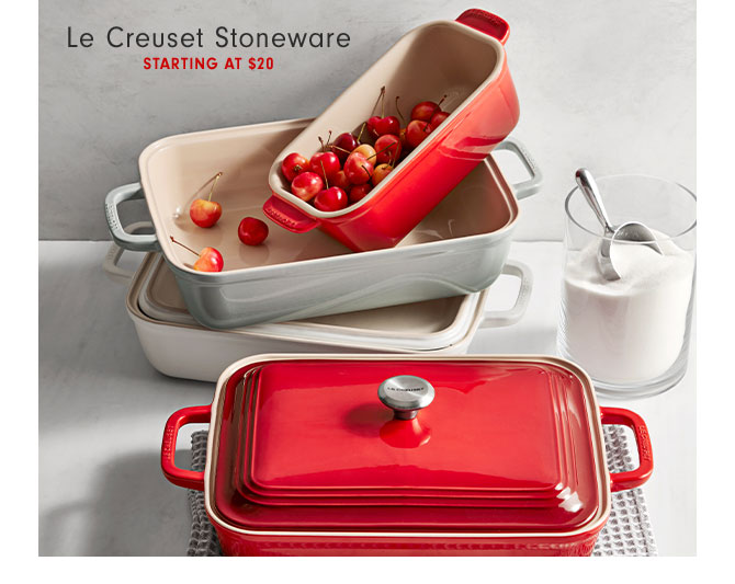 Le Creuset Stoneware Starting at $20