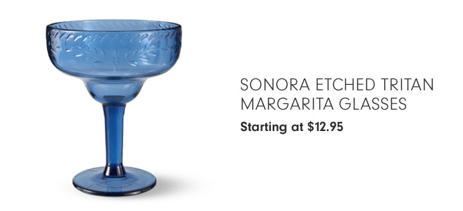 SONORA ETCHED TRITAN MARGARITA GLASSES - Starting at $12.95