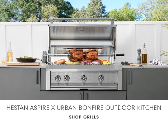 HESTAN ASPIRE X URBAN BONFIRE OUTDOOR KITCHEN - SHOP GRILLS