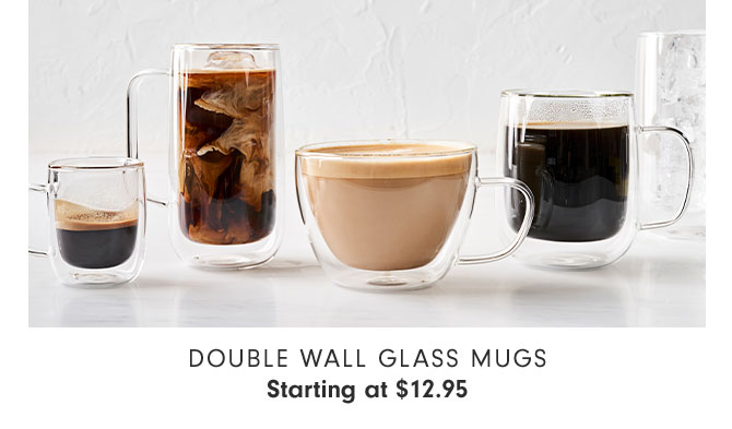 Double Wall Glass Mugs Starting at $12.95