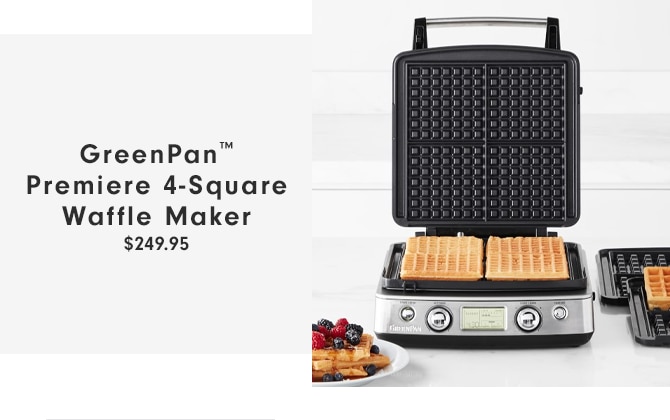 GreenPan™ Premiere 4-Square Waffle Maker - $249.95