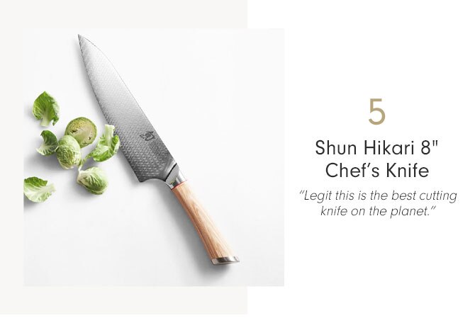 5 - Shun Hikari 8" Chef’s Knife - “Legit this is the best cutting knife on the planet.”