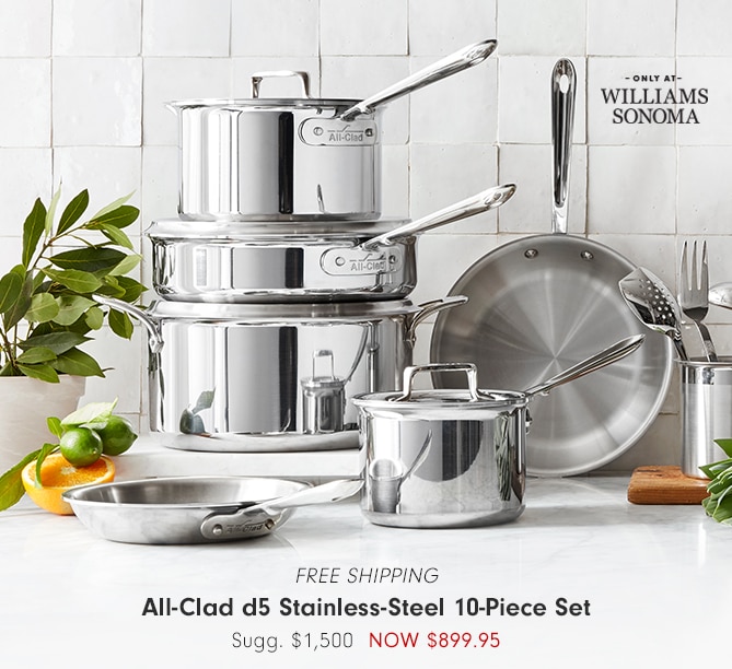 All-Clad d5 Stainless-Steel 10-Piece Set - Now $899.95