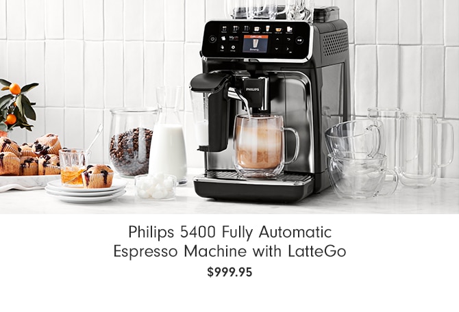 Philips 5400 Fully Automatic Espresso Machine with LatteGo $999.95