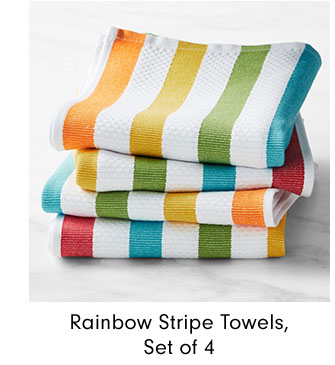 Rainbow Stripe Towels, Set of 4