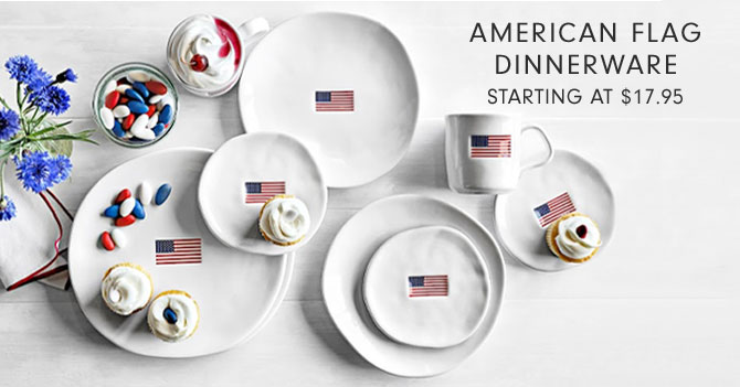 American Flag Dinnerware Starting at $17.95