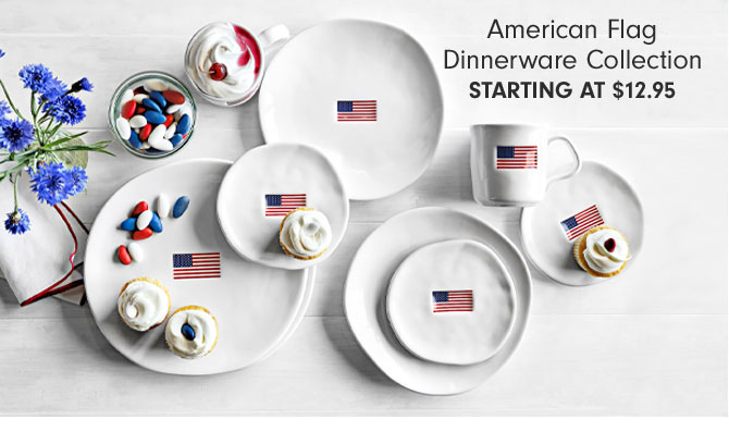 American Flag Dinnerware Collection Starting at $12.95