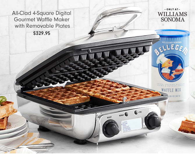 All-Clad 4-Square Digital Gourmet Waffle Maker with Removable Plates $329.95