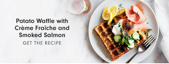 Potato Waffle with Crème Fraîche and Smoked Salmon - Get the recipe