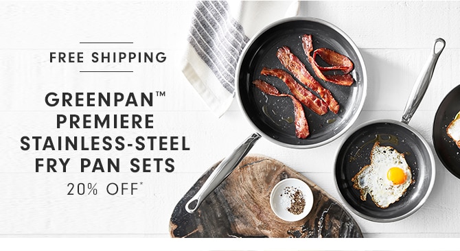 GREENPAN™ PREMIERE STANILESS-STEEL FRY PAN SETS - 20% OFF*