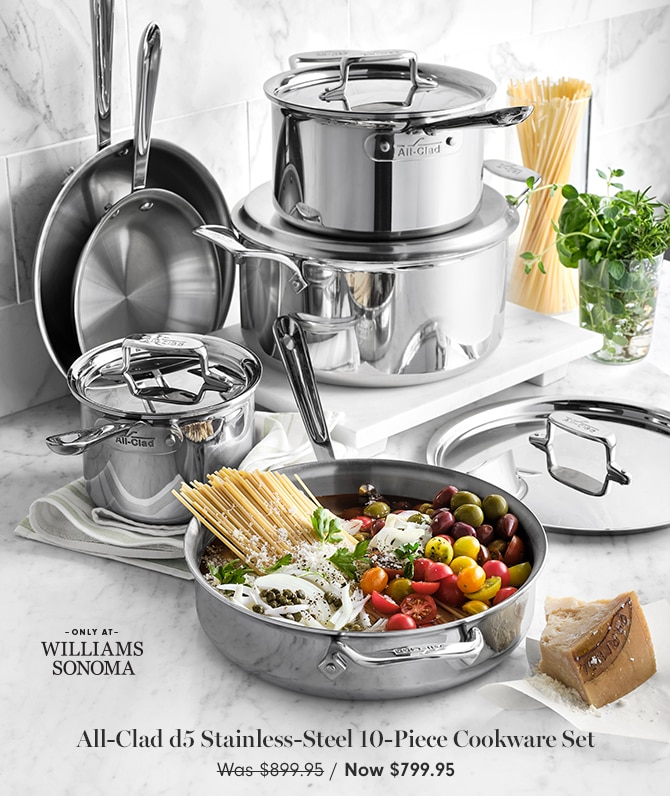 All-Clad d5 Stainless-Steel 10-Piece Cookware Set - Now $799.95