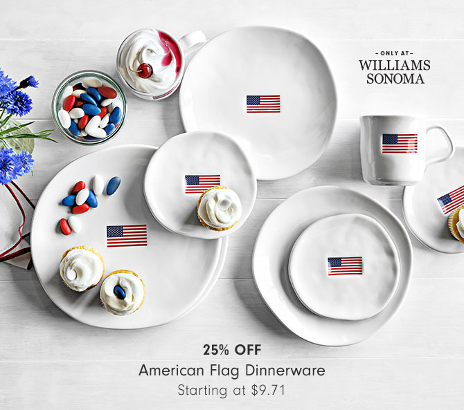 25% OFF American Flag Dinnerware Starting at $9.71