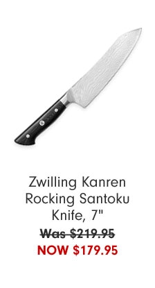 Zwilling Kanren Rocking Santoku Knife, 7" Now $179.95