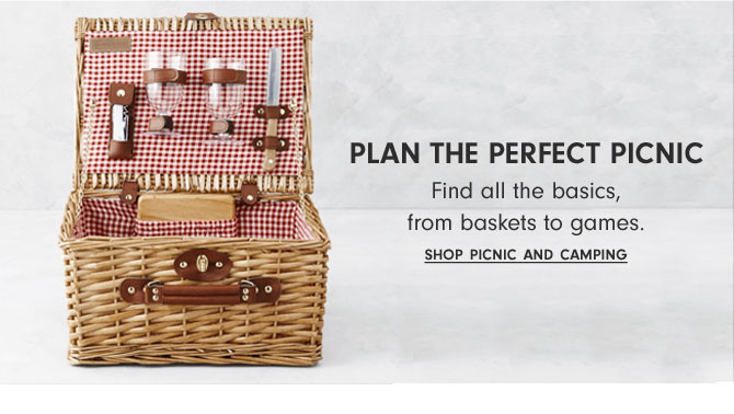 Plan the perfect Picnic - Find all the basics, from baskets to games. Shop picnic and camping