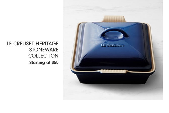 LE CREUSET HERITAGE STONEWARE COLLECTION - Starting at $50