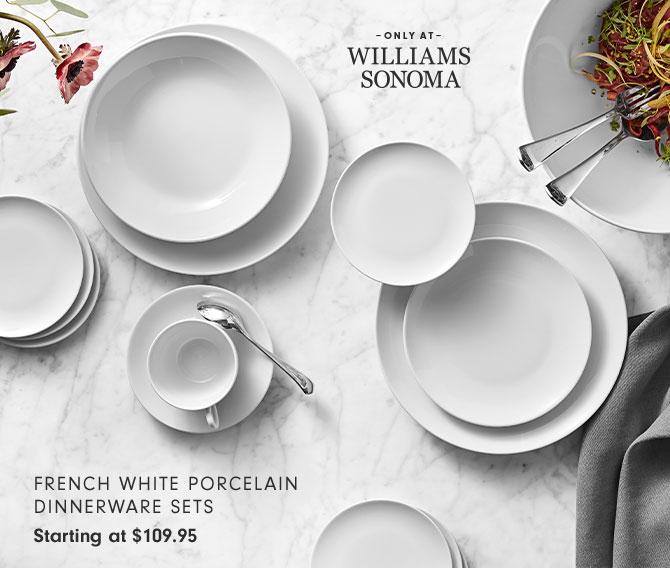 French White Porcelain Dinnerware Sets Starting at $109.95