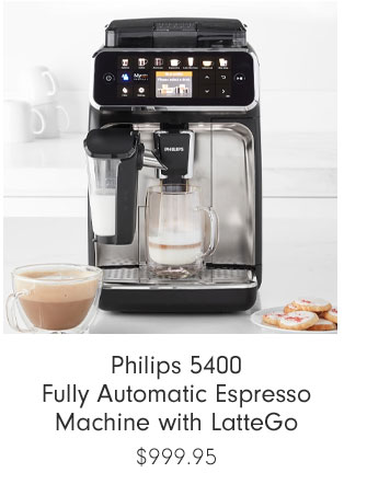 Philips 5400 Fully Automatic Espresso Machine with LatteGo $999.95