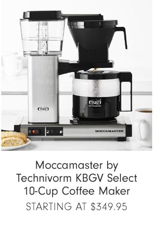 Moccamaster by Technivorm KBGV Select 10-Cup Coffee Maker Starting at $349.95