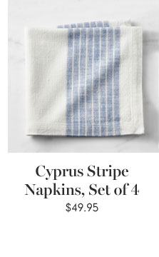 Cyprus Stripe Napkins, Set of 4 $49.95