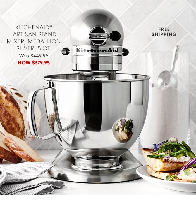 KitchenAid® Artisan Stand Mixer, Medallion Silver, 5-qt. - NOW $379.95