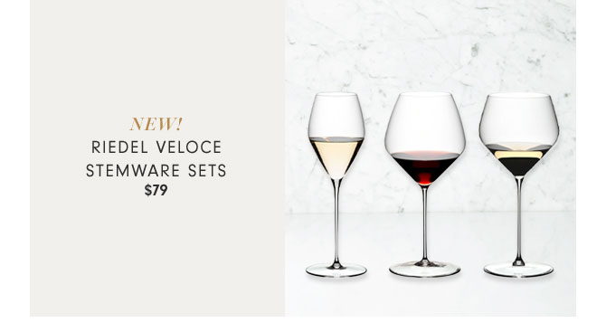 NEW! Riedel Veloce Stemware Sets $79