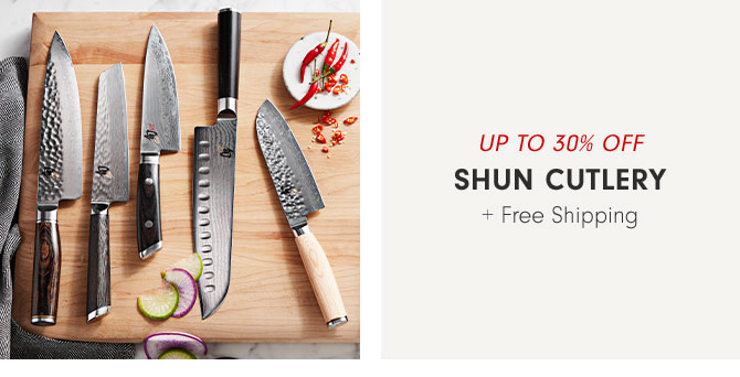 Up to 30% off Shun cutlery + Free Shipping