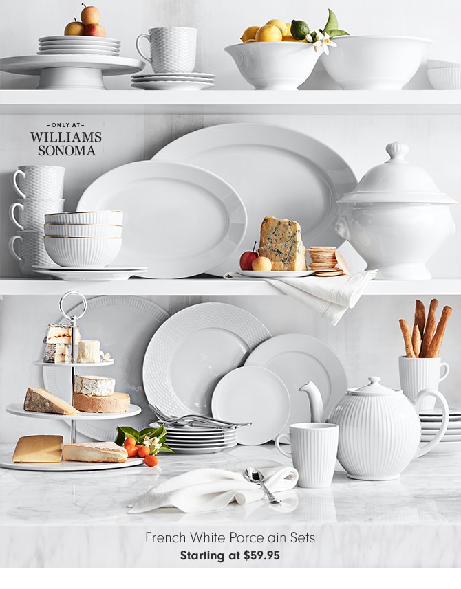 French White Porcelain Sets - Starting at $59.95